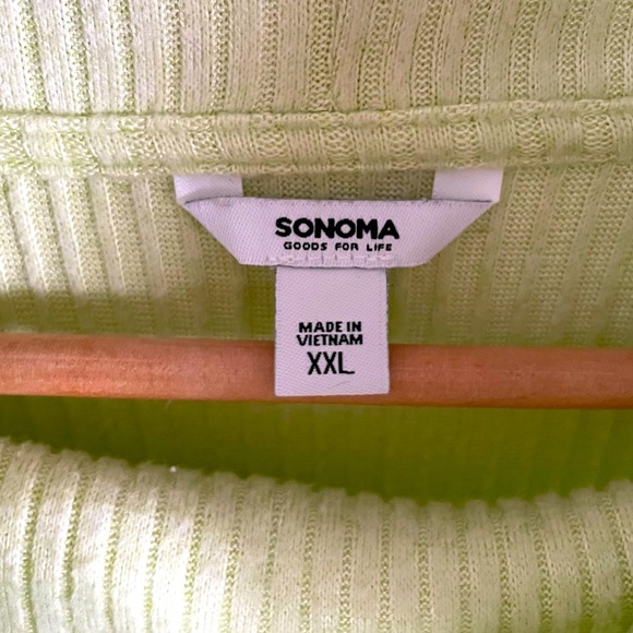 Sonoma Lime Green Soft Ribbed Cowl Neck Sweater Size XXL - Picture 3 of 9